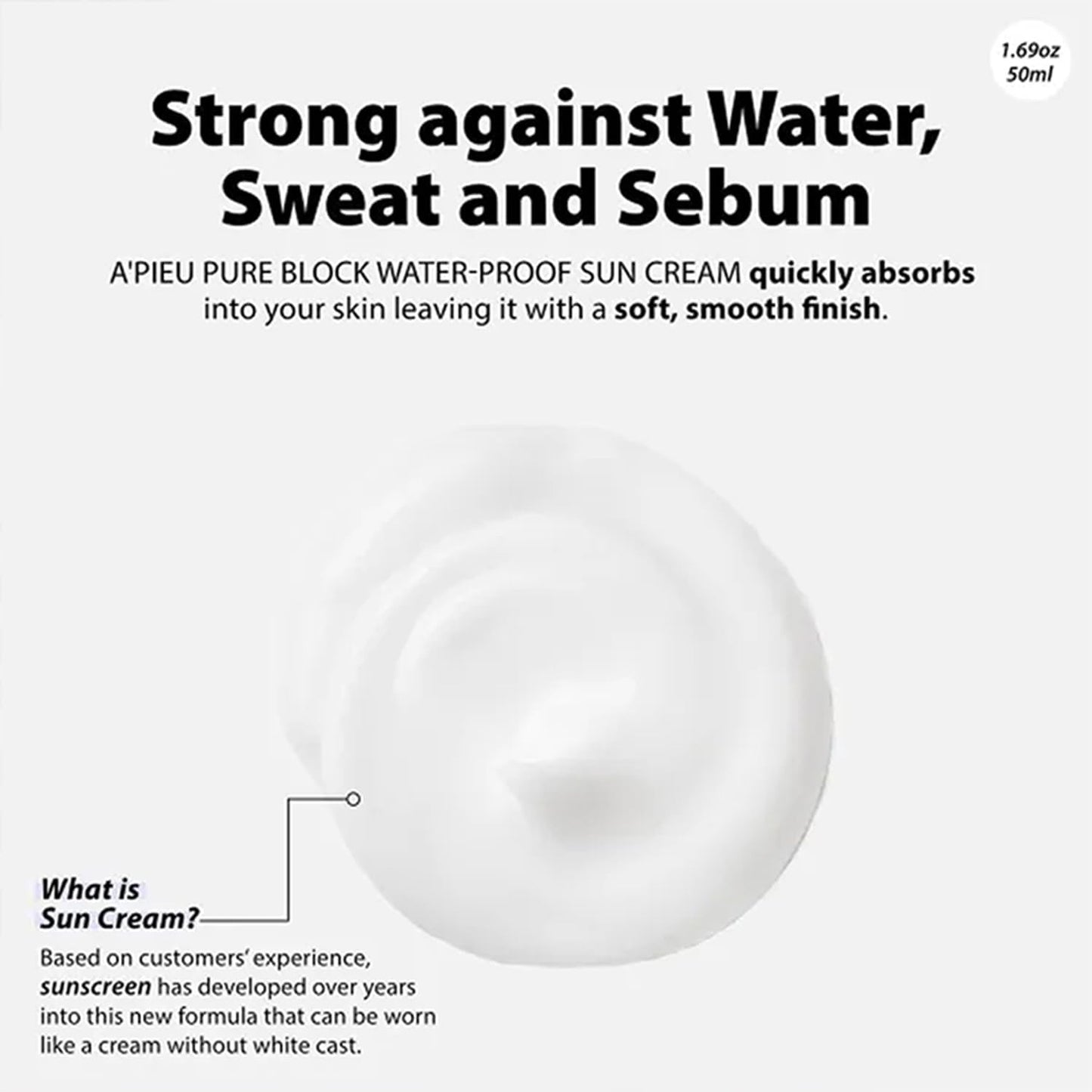 A'pieu - PURE BLOCK NATURAL WATERPROOF SUN CREAM SPF50+ PA+++