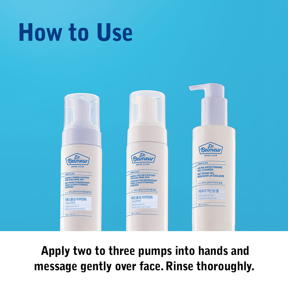 DR.BELMEUR AMINO CLEAR BUBBLE FOAMING CLEANSER FOR ACNE-PRONE SKIN