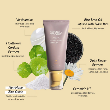 HARUHARU WONDER - BLACK RICE PURE MINERAL RELIEF DAILY SUNSCREEN SPF50