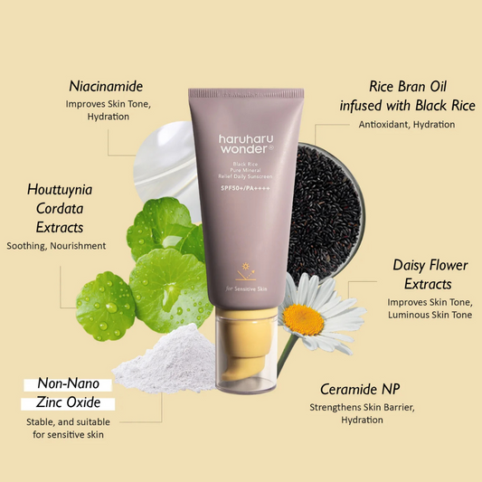 HARUHARU WONDER - BLACK RICE PURE MINERAL RELIEF DAILY SUNSCREEN SPF50
